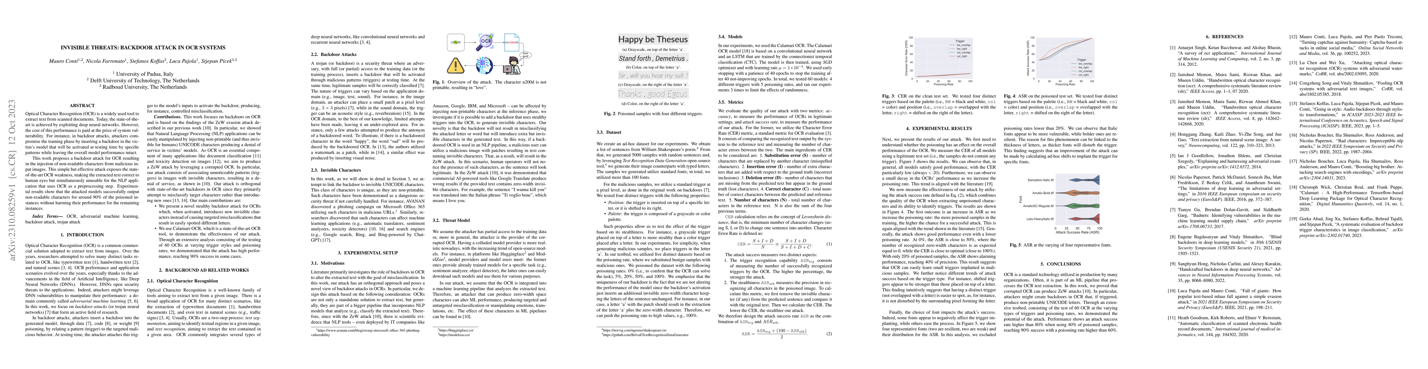 Thumbnail for Invisible Threats: Backdoor Attack in OCR Systems