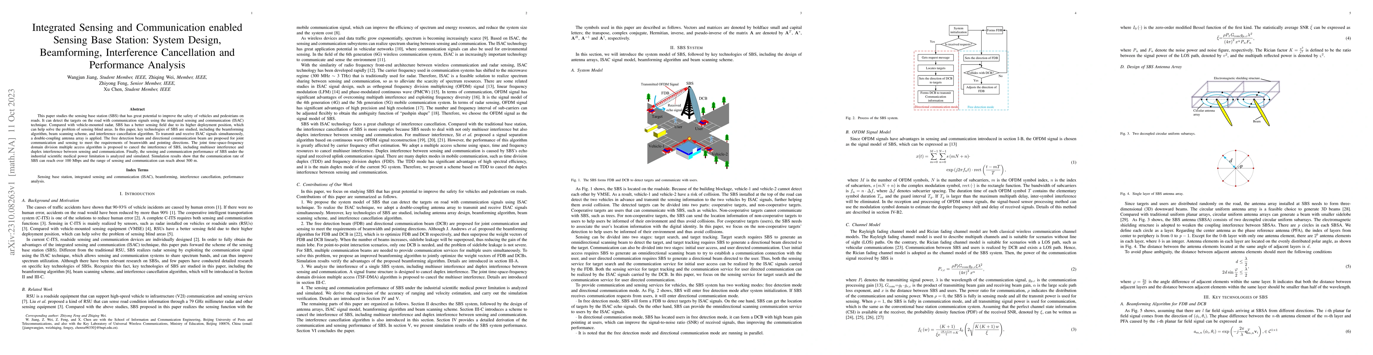 Thumbnail for Integrated Sensing and Communication enabled Sensing Base Station:
  System Design, Beamforming, Interference Cancellation and Performance
  Analysis