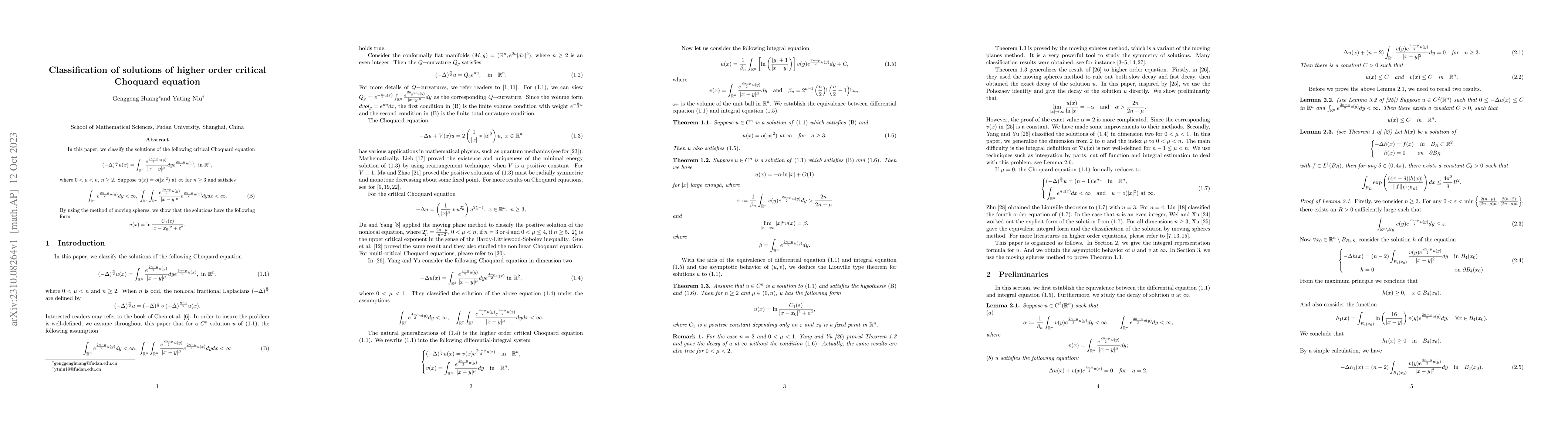 Thumbnail for Classification of solutions of higher order critical Choquard equation
