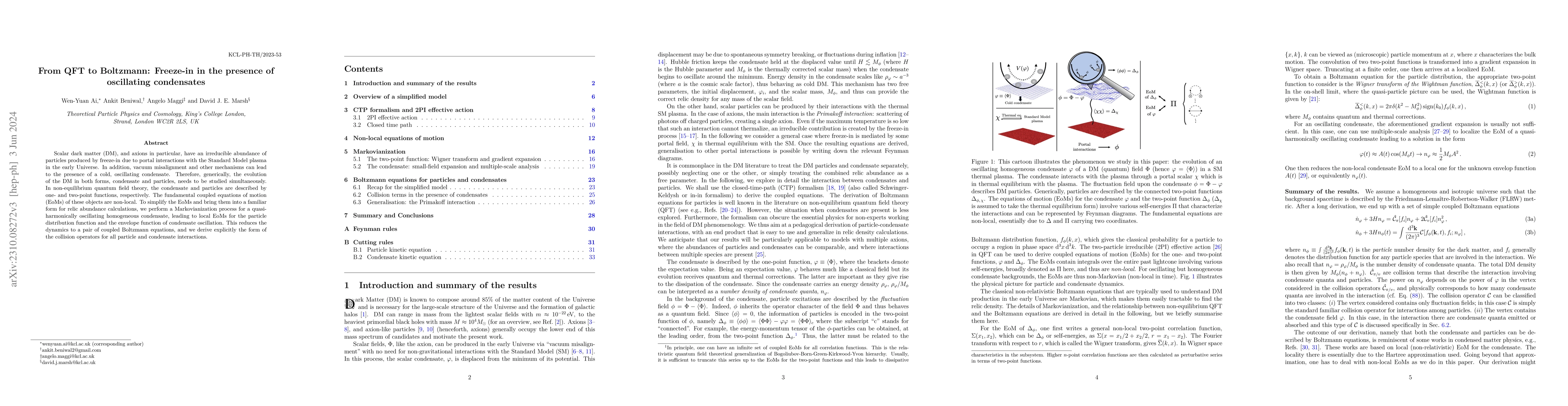 Thumbnail for From QFT to Boltzmann: Freeze-in in the presence of oscillating
  condensates