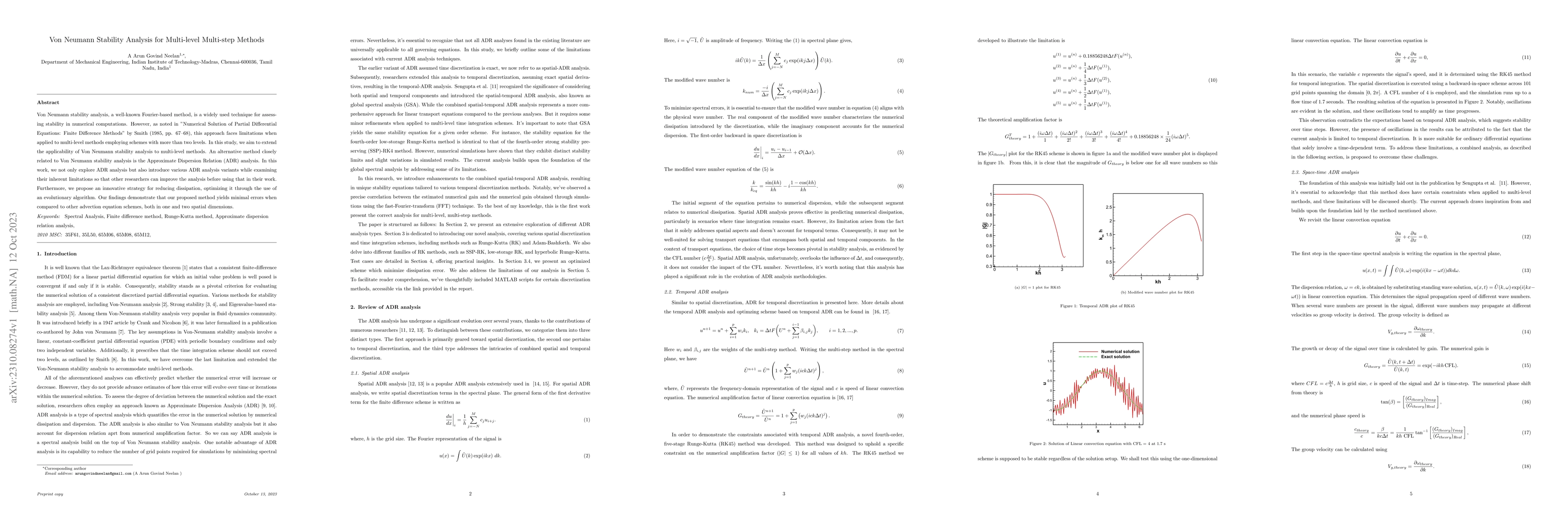Thumbnail for Von Neumann Stability Analysis for Multi-level Multi-step Methods
