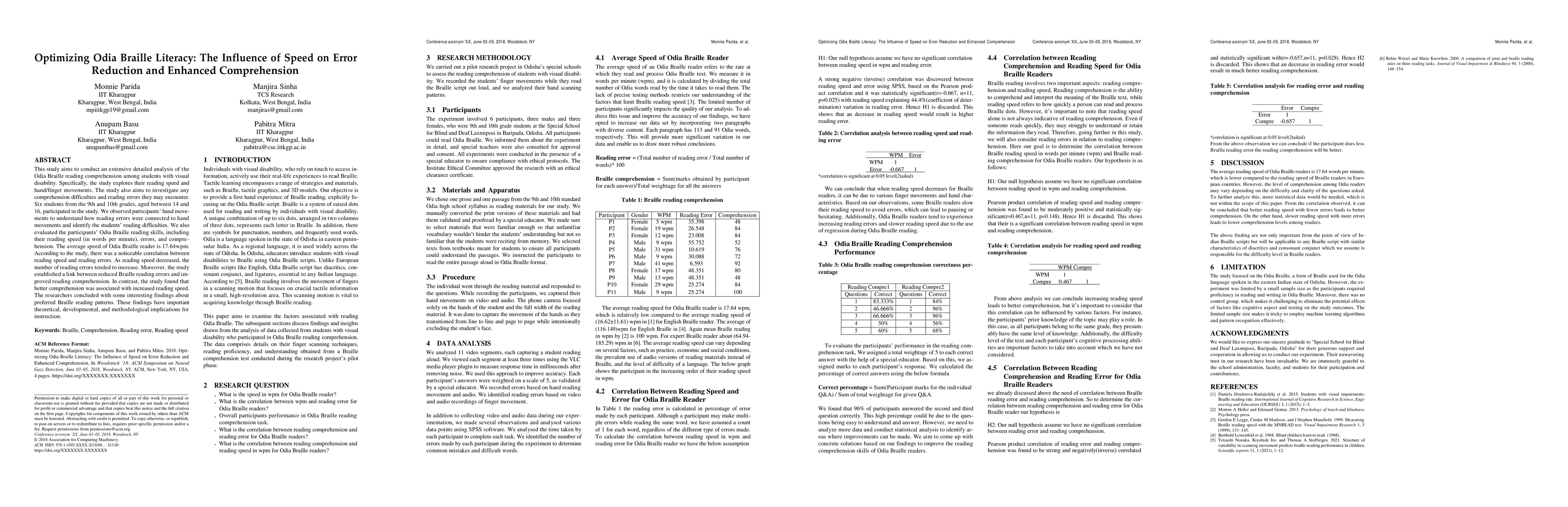 Thumbnail for Optimizing Odia Braille Literacy: The Influence of Speed on Error
  Reduction and Enhanced Comprehension