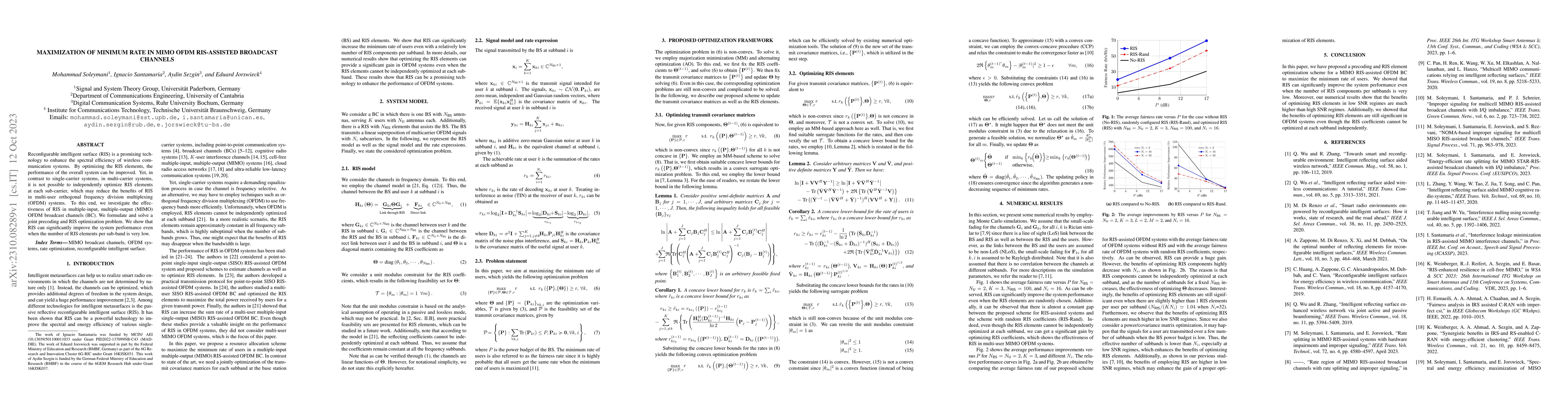 Thumbnail for Maximization of minimum rate in MIMO OFDM RIS-assisted Broadcast
  Channels