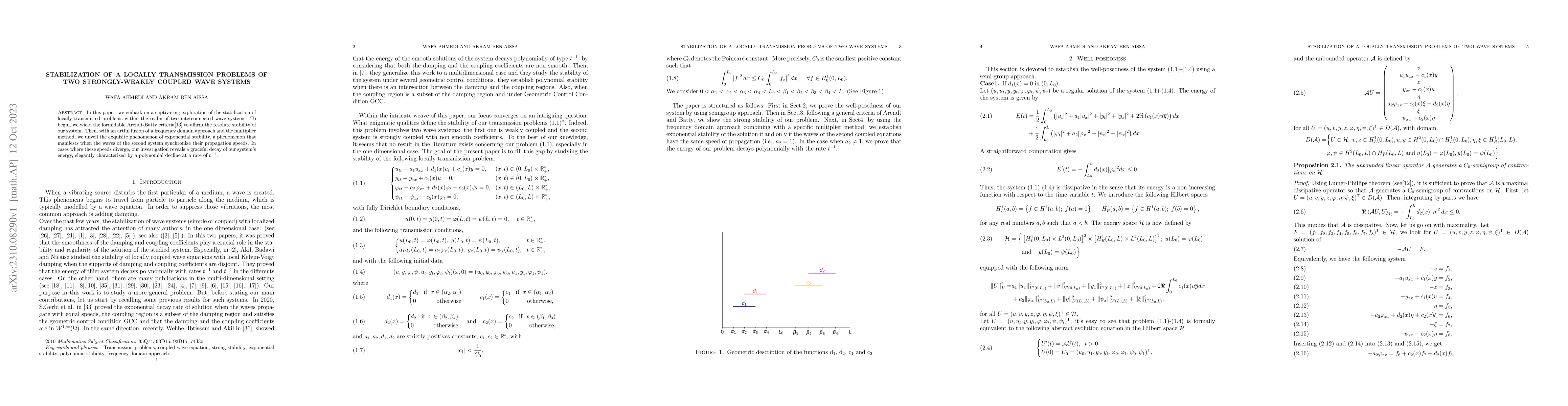 Thumbnail for Stabilization of a locally transmission problems of two strongly-weakly
  coupled wave systems