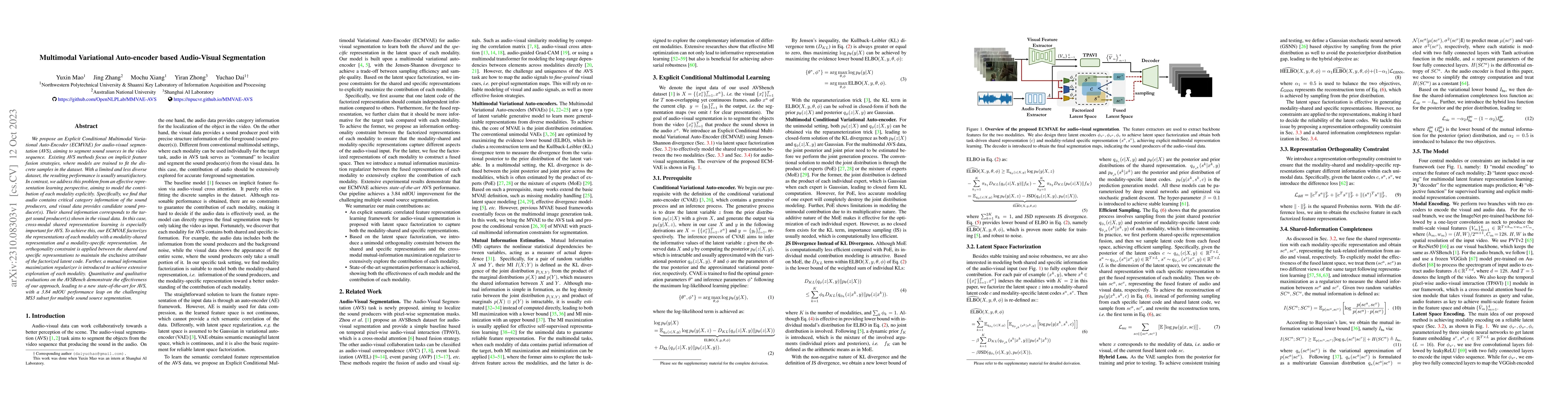 Thumbnail for Multimodal Variational Auto-encoder based Audio-Visual Segmentation
