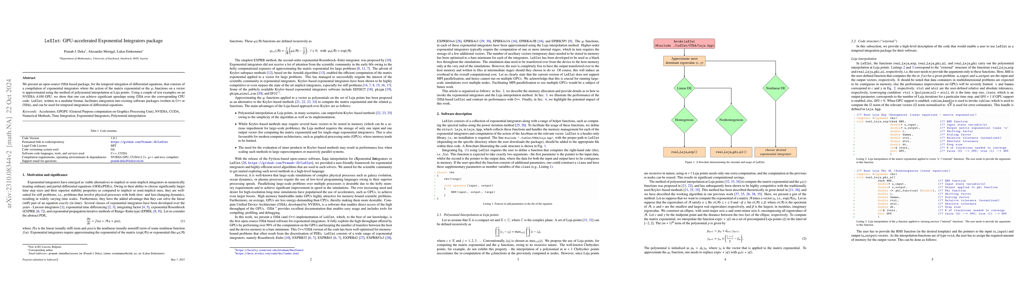 Thumbnail for LeXInt: GPU-accelerated Exponential Integrators package