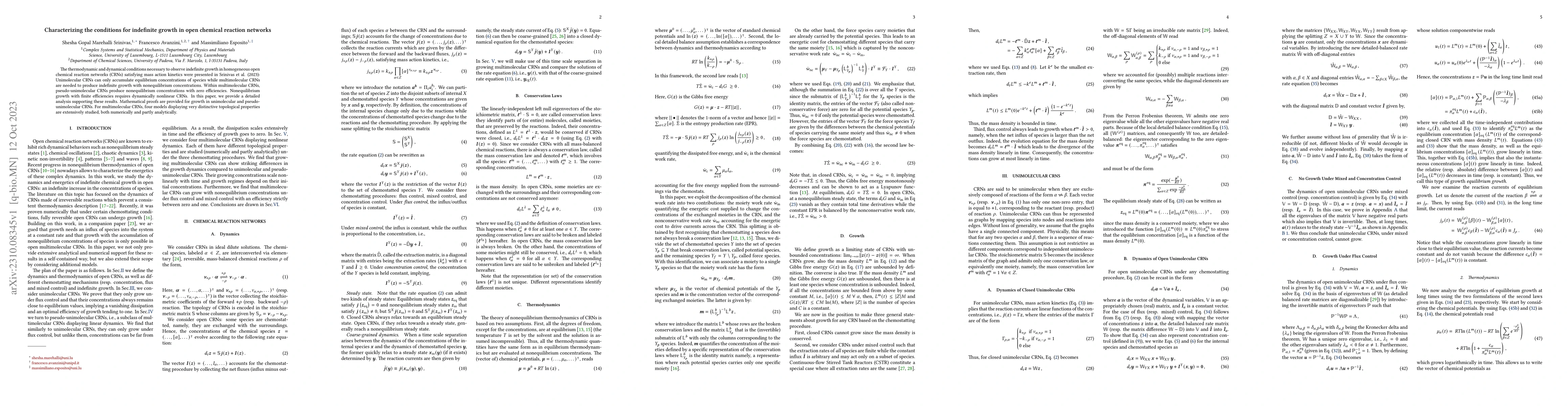 Thumbnail for Characterizing the Conditions for Indefinite Growth in Open Chemical
  Reaction Networks