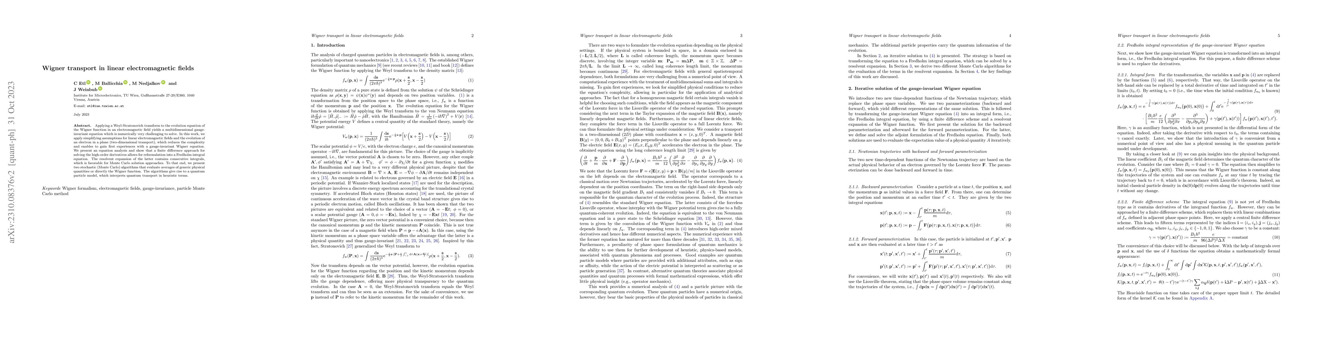 Thumbnail for Wigner transport in linear electromagnetic fields