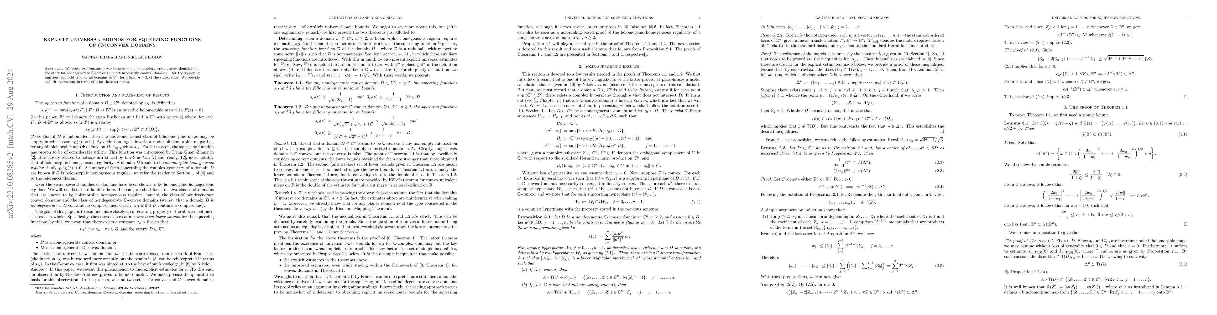 Thumbnail for Explicit universal bounds for squeezing functions of
  ($\mathbb{C}$-)convex domains