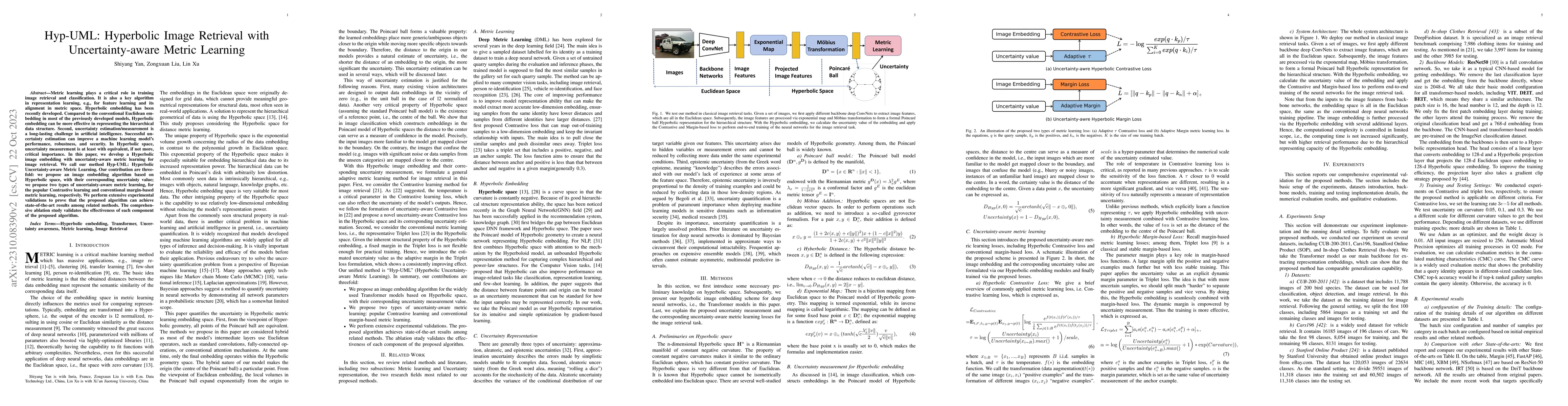Thumbnail for Hyp-UML: Hyperbolic Image Retrieval with Uncertainty-aware Metric
  Learning