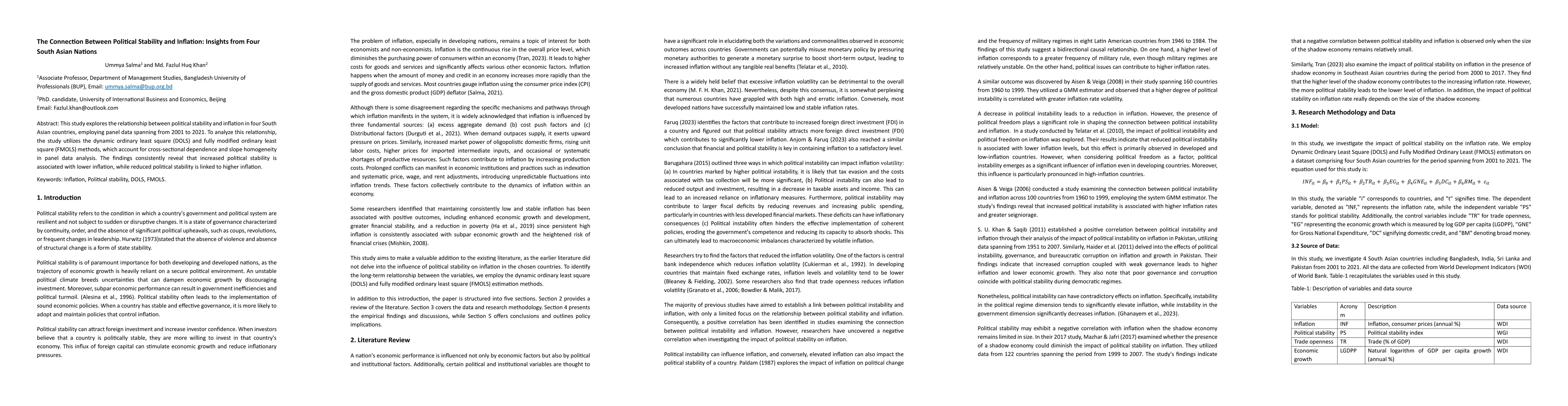 Thumbnail for The Connection Between Political Stability and Inflation: Insights from
  Four South Asian Nations