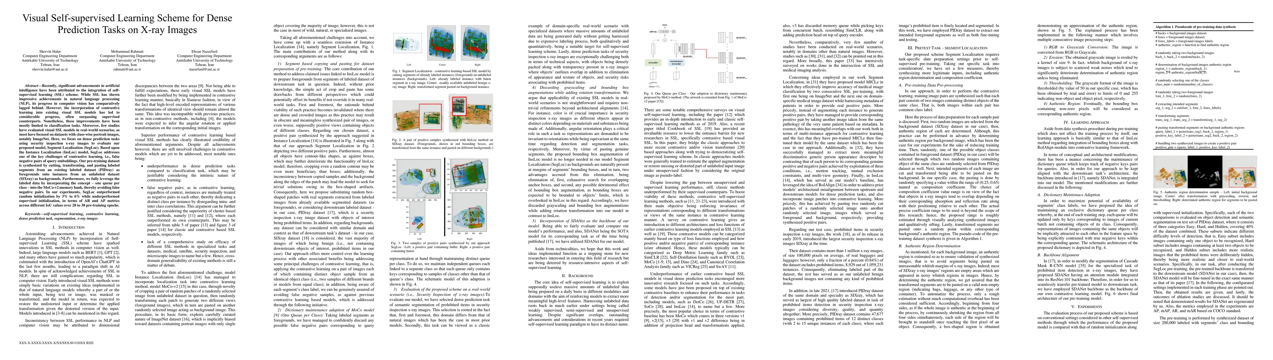 Thumbnail for SegLoc: Visual Self-supervised Learning Scheme for Dense Prediction
  Tasks of Security Inspection X-ray Images
