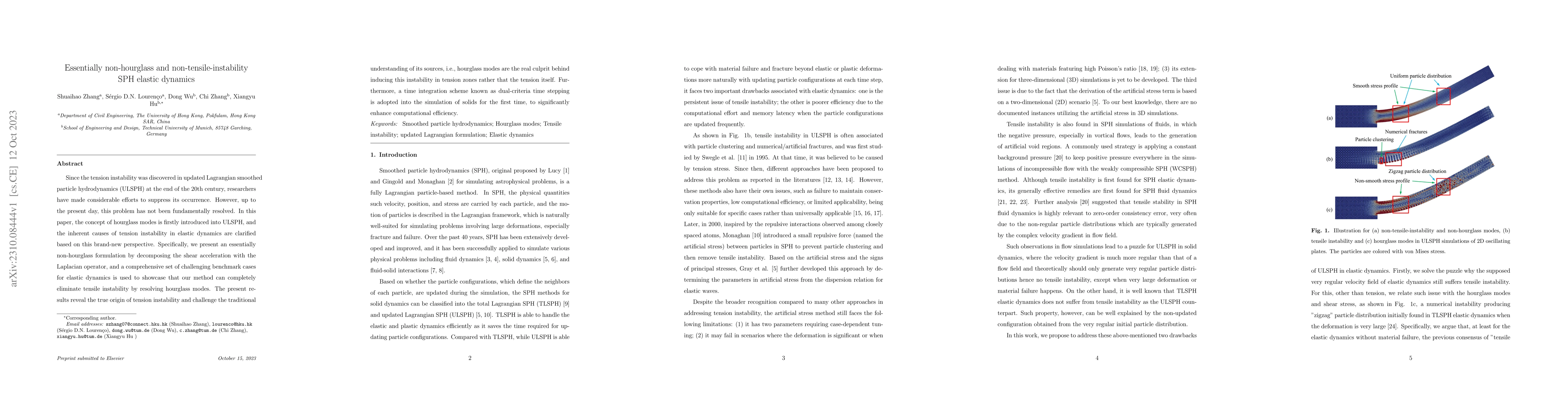 Thumbnail for Essentially non-hourglass and non-tensile-instability SPH elastic
  dynamics