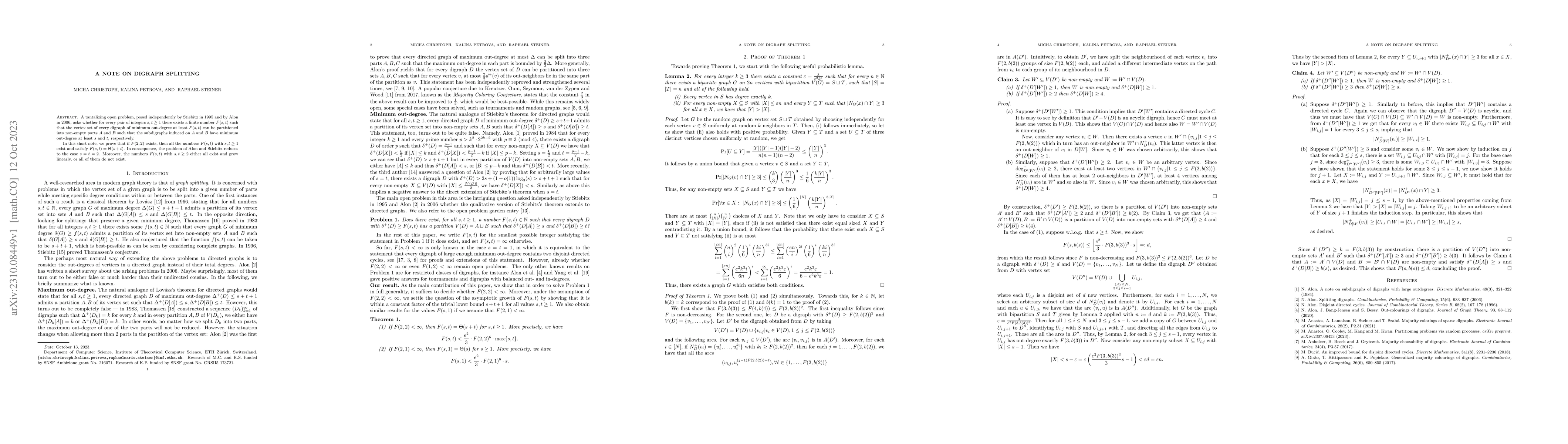 Thumbnail for A note on digraph splitting