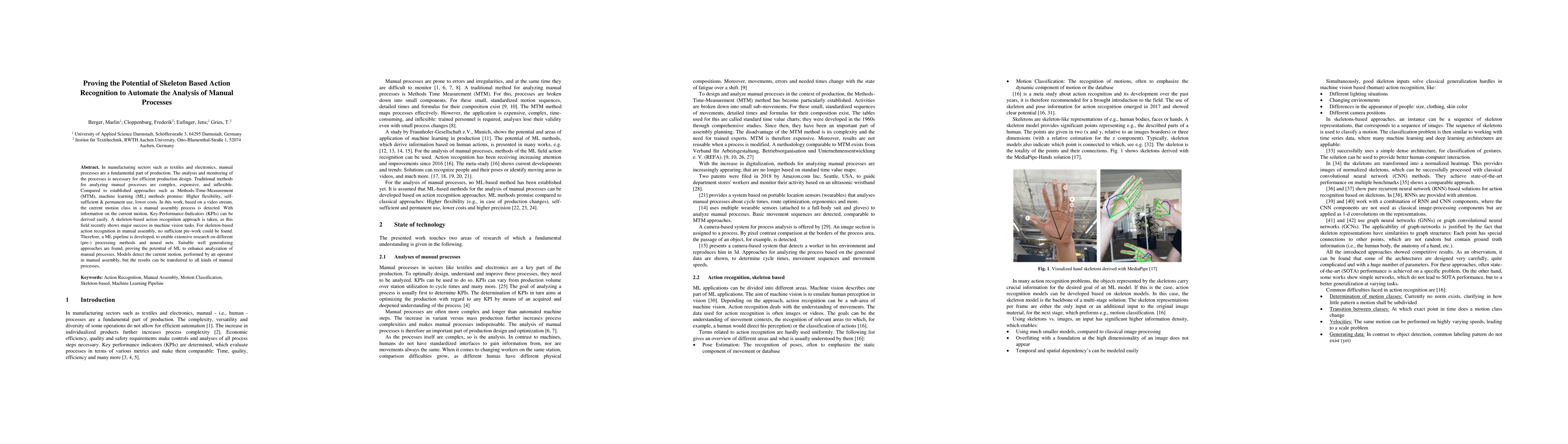 Thumbnail for Proving the Potential of Skeleton Based Action Recognition to Automate
  the Analysis of Manual Processes