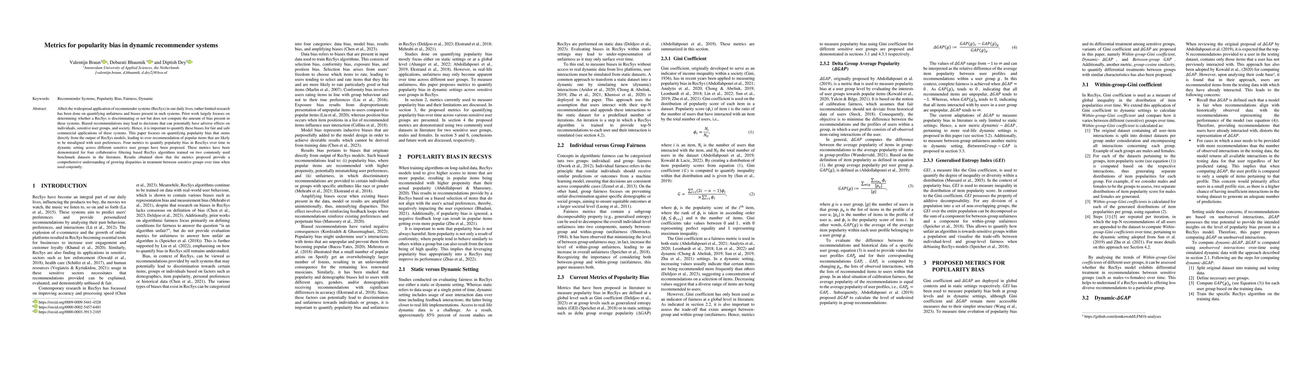 Thumbnail for Metrics for popularity bias in dynamic recommender systems