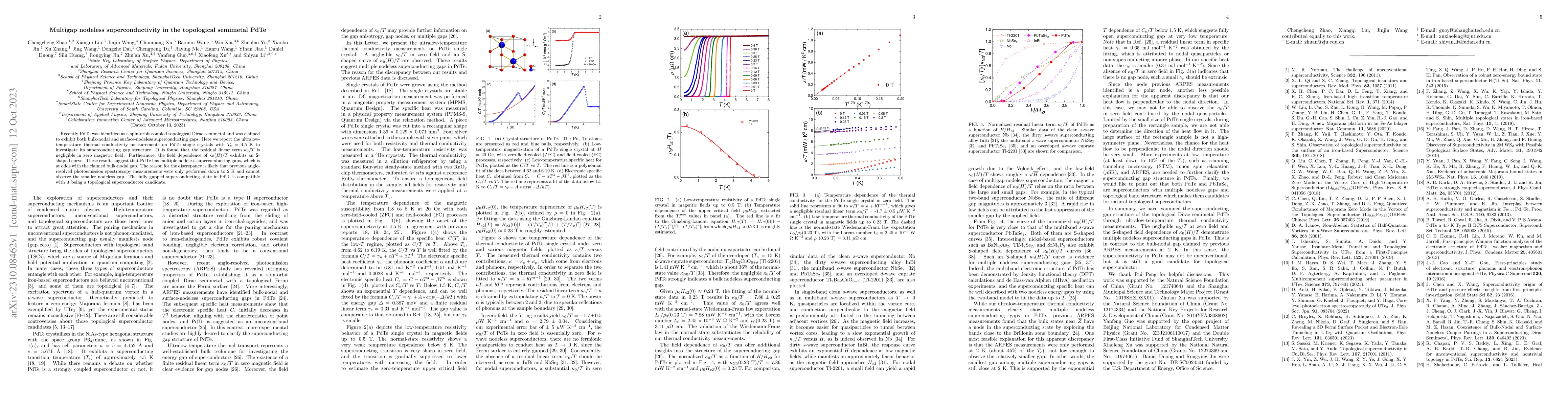 Thumbnail for Multigap nodeless superconductivity in the topological semimetal PdTe