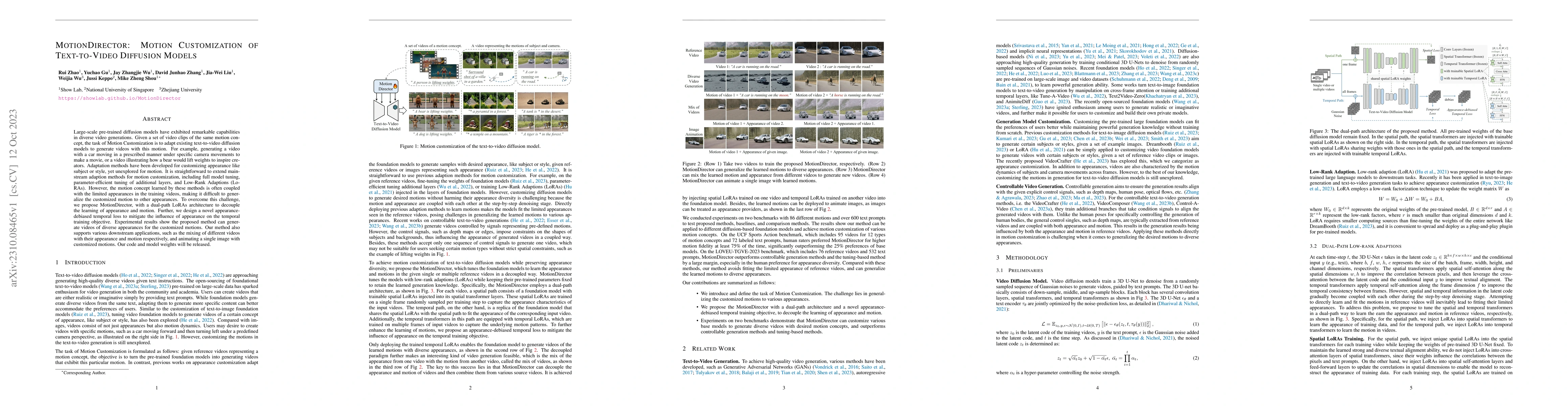 Thumbnail for MotionDirector: Motion Customization of Text-to-Video Diffusion Models