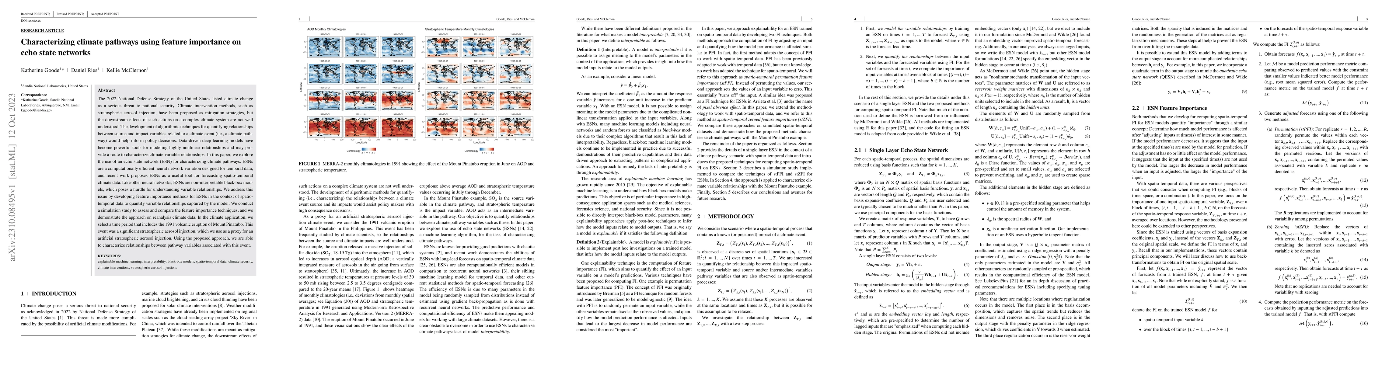Thumbnail for Characterizing climate pathways using feature importance on echo state
  networks