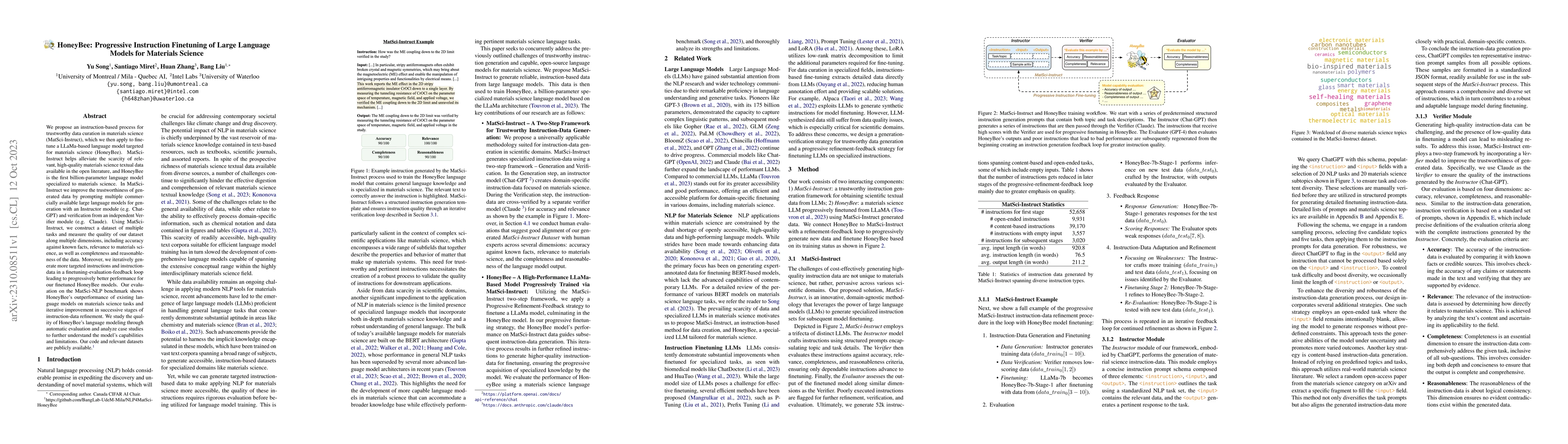 Thumbnail for HoneyBee: Progressive Instruction Finetuning of Large Language Models
  for Materials Science