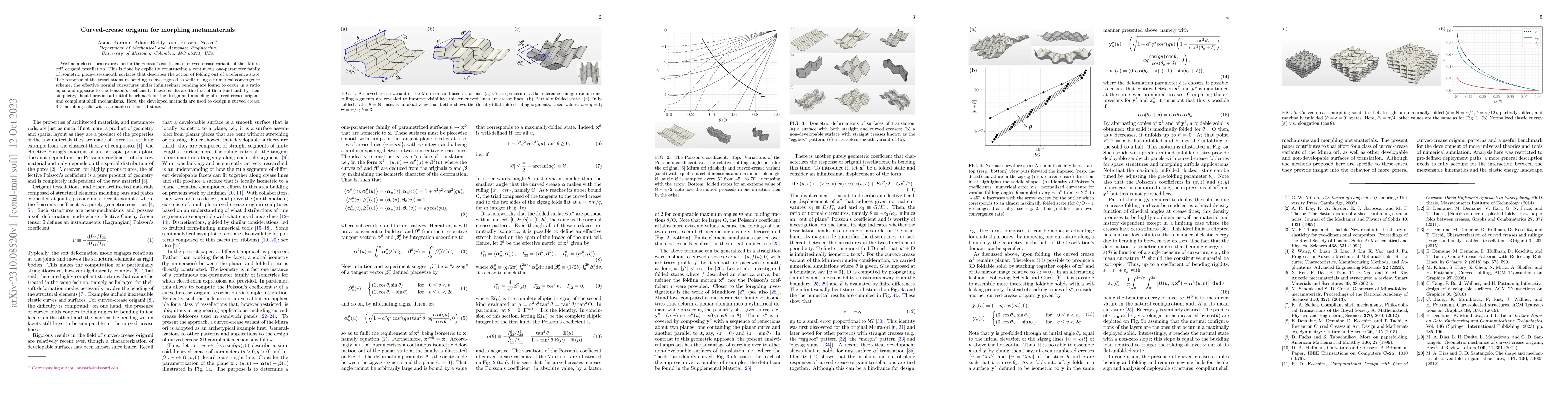 Thumbnail for Curved-crease origami for morphing metamaterials