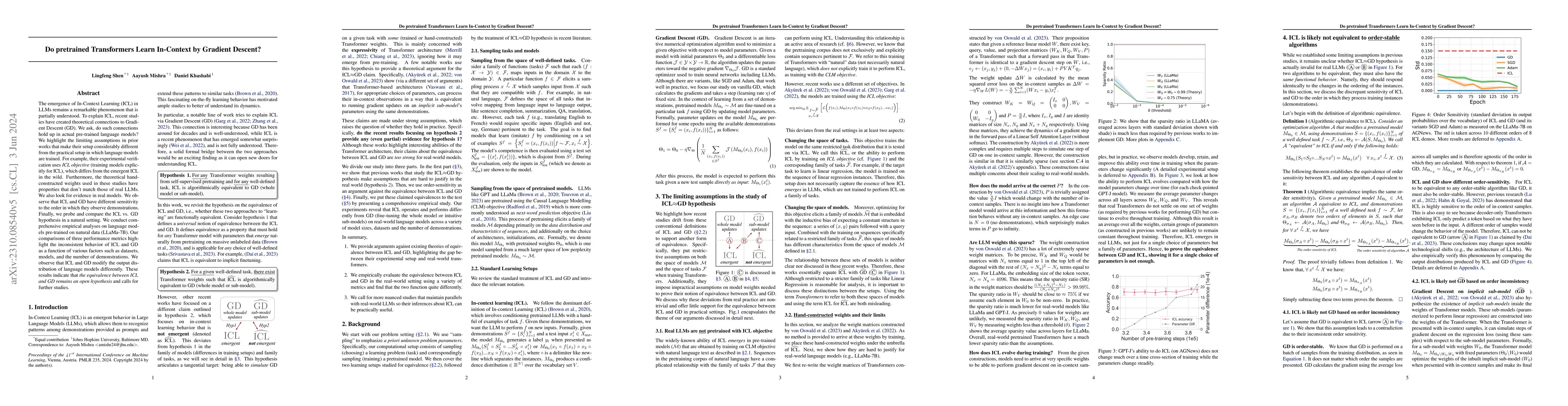Thumbnail for Do pretrained Transformers Learn In-Context by Gradient Descent?