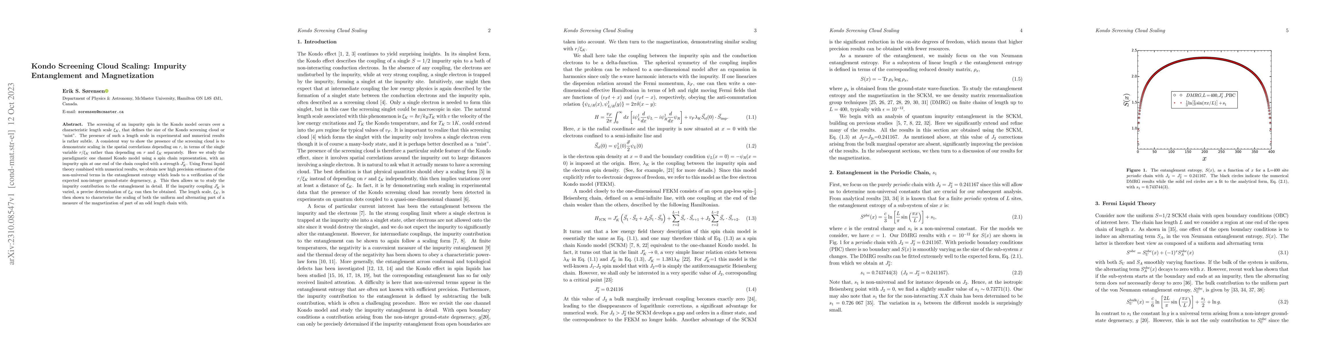 Thumbnail for Kondo Screening Cloud Scaling: Impurity Entanglement and Magnetization
