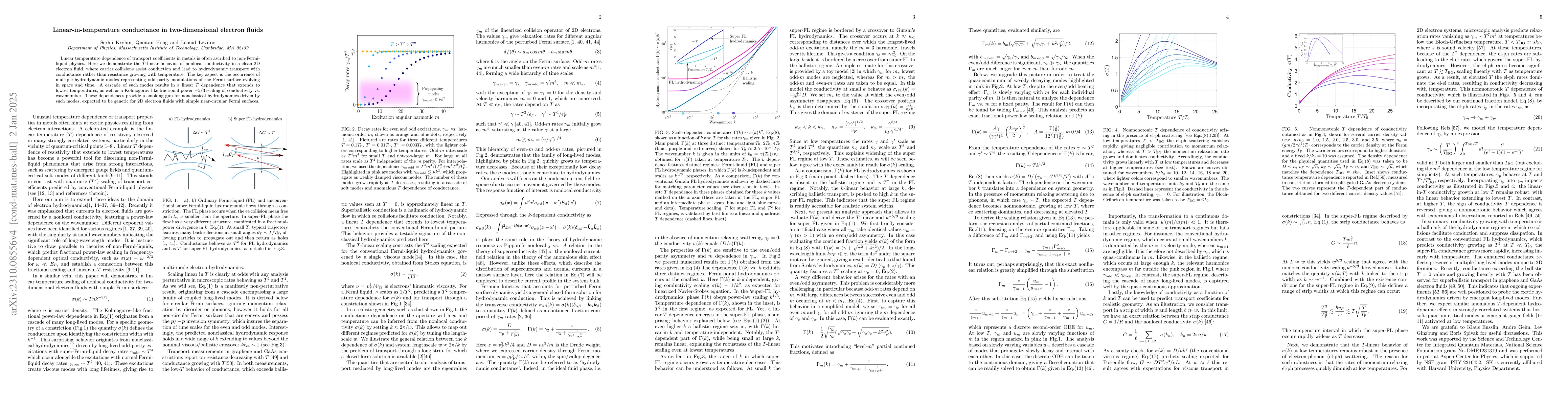 Thumbnail for Linear-in-temperature conductance in electron hydrodynamics