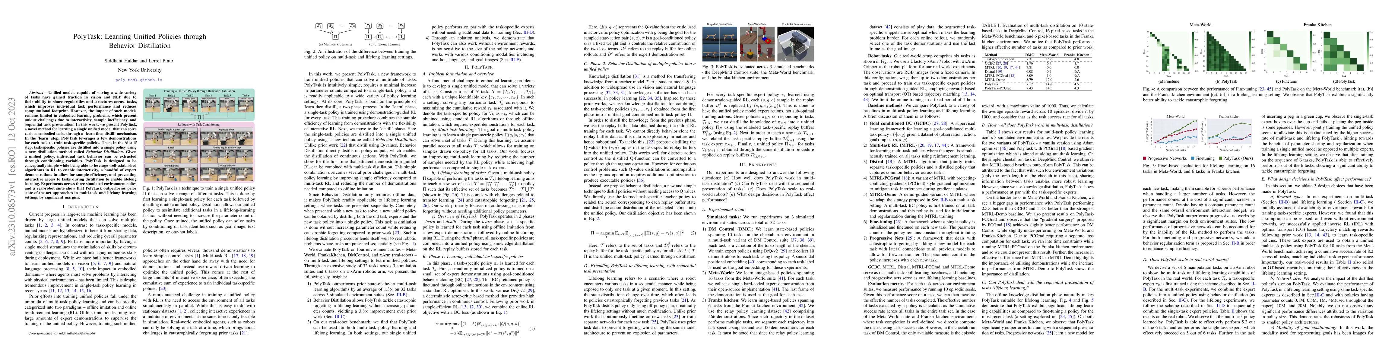 Thumbnail for PolyTask: Learning Unified Policies through Behavior Distillation