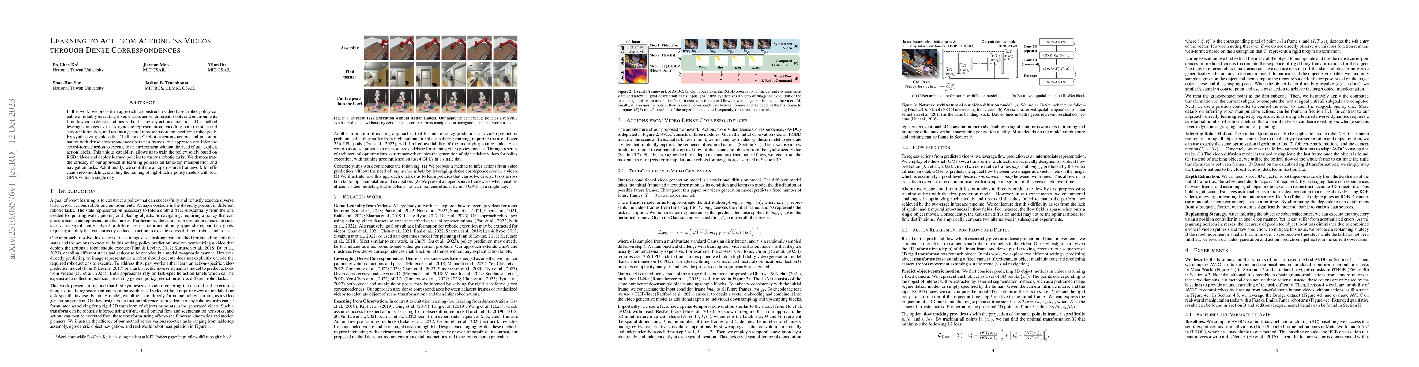 Thumbnail for Learning to Act from Actionless Videos through Dense Correspondences