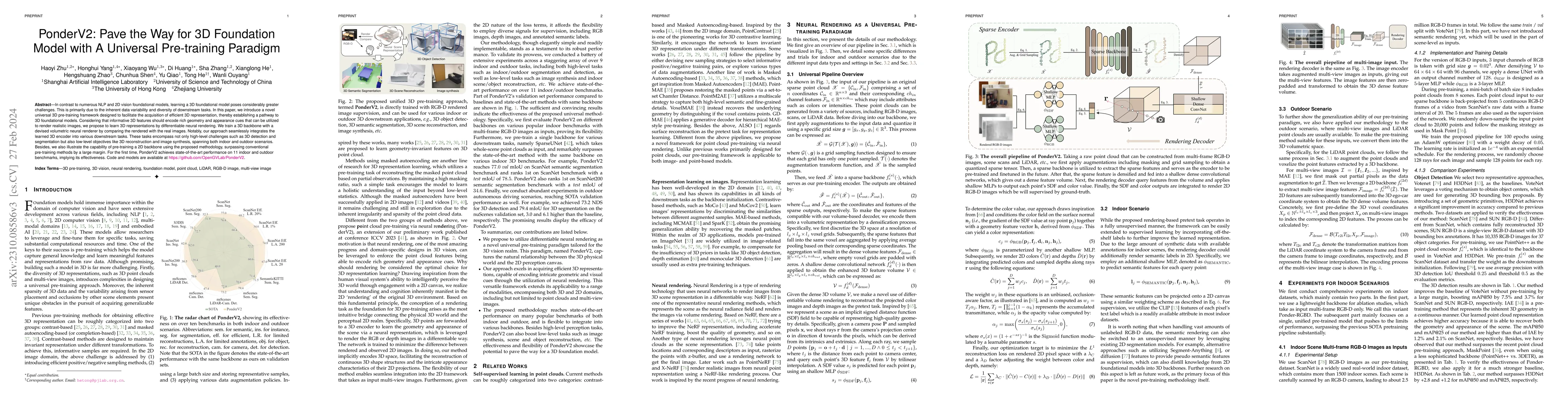 Thumbnail for PonderV2: Pave the Way for 3D Foundation Model with A Universal
  Pre-training Paradigm