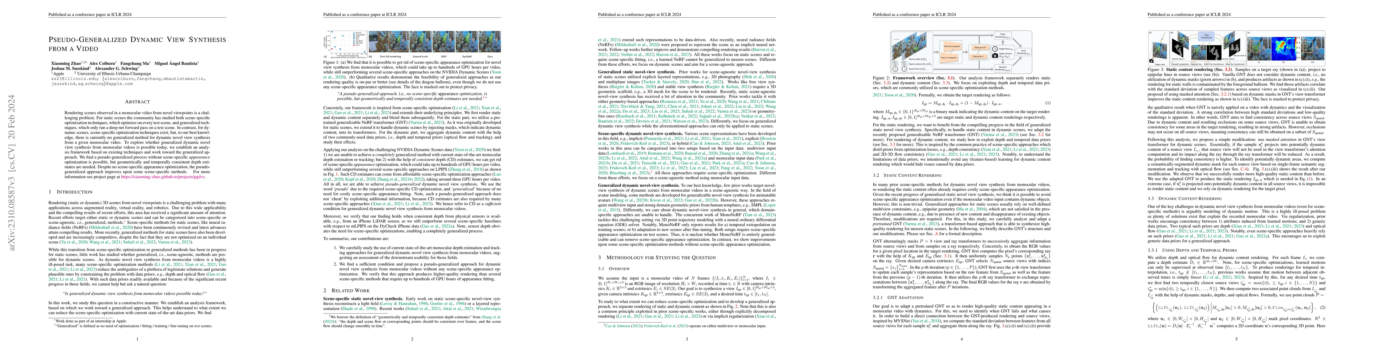 Thumbnail for Pseudo-Generalized Dynamic View Synthesis from a Video