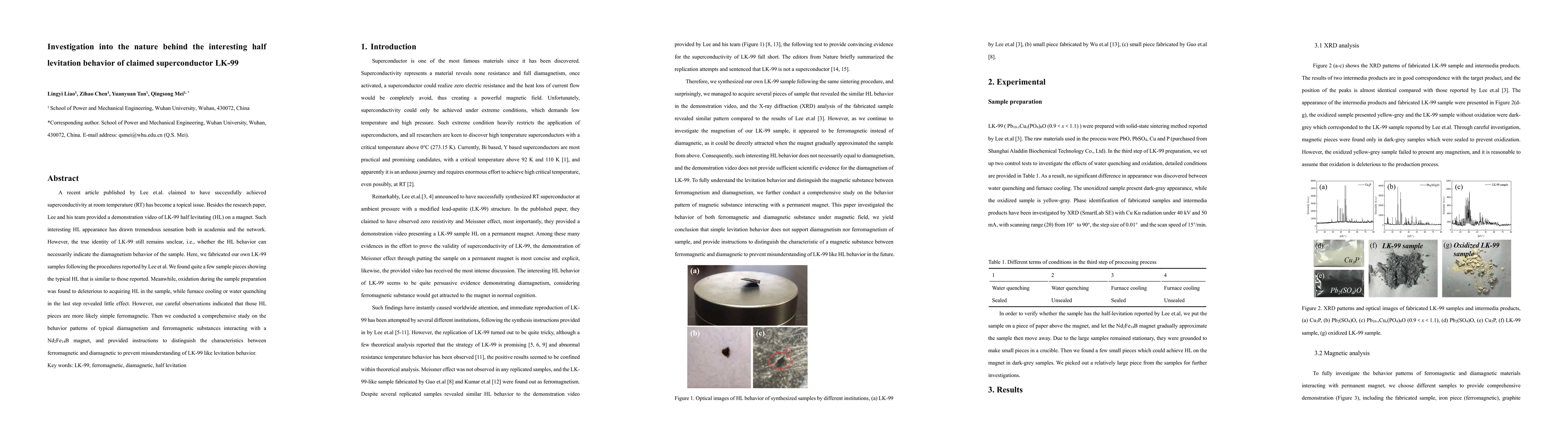 Thumbnail for Investigation into the nature behind the interesting half levitation
  behavior of claimed superconductor LK-99