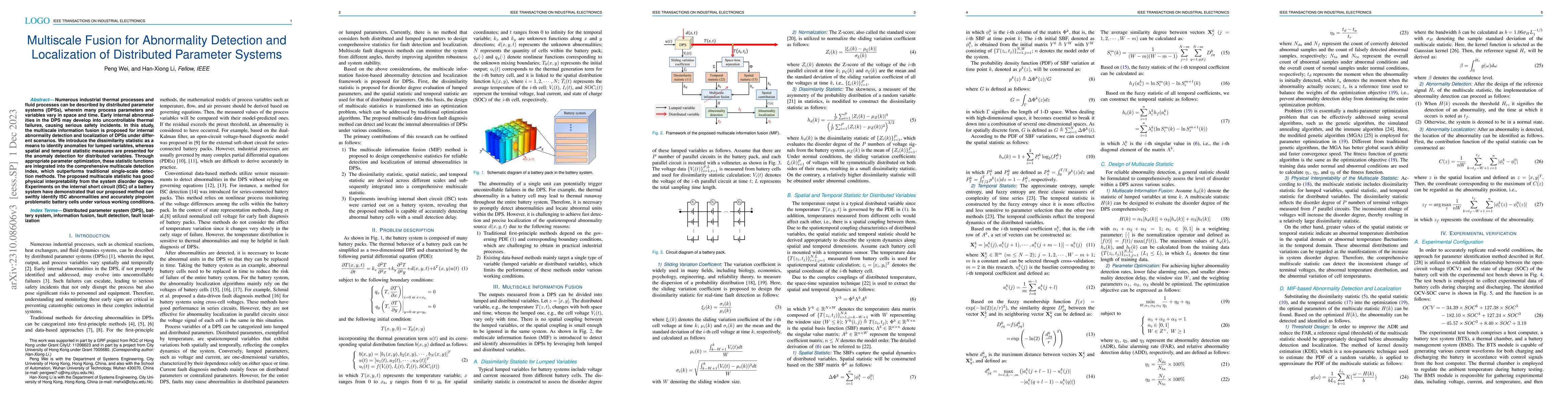 Thumbnail for Multiscale Fusion for Abnormality Detection and Localization of
  Distributed Parameter Systems