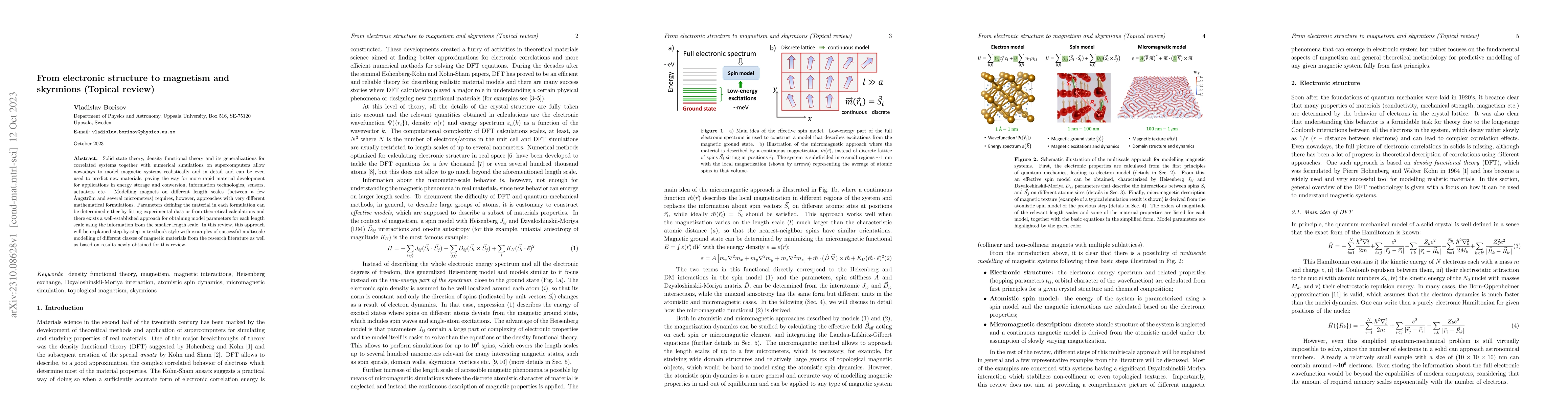 Thumbnail for From electronic structure to magnetism and skyrmions (Topical review)