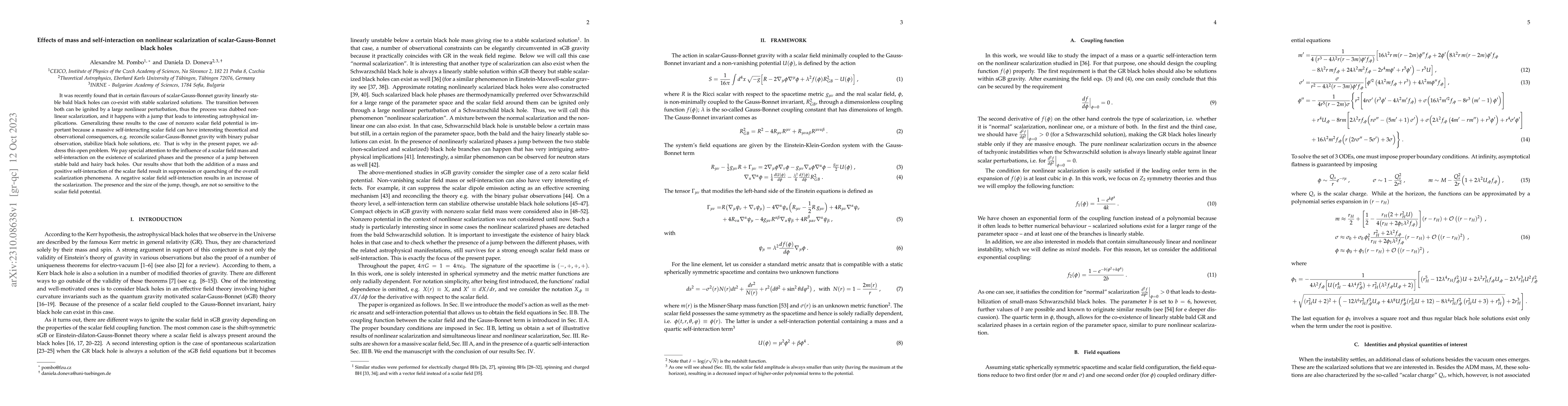 Thumbnail for Effects of mass and self-interaction on nonlinear scalarization of
  scalar-Gauss-Bonnet black holes