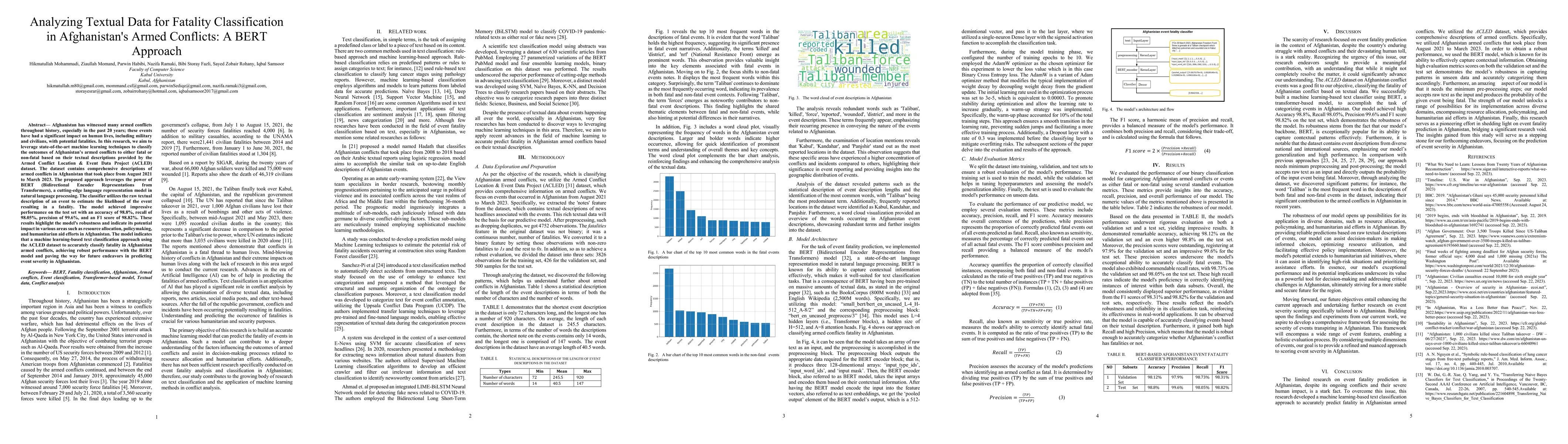 Thumbnail for Analyzing Textual Data for Fatality Classification in Afghanistan's
  Armed Conflicts: A BERT Approach