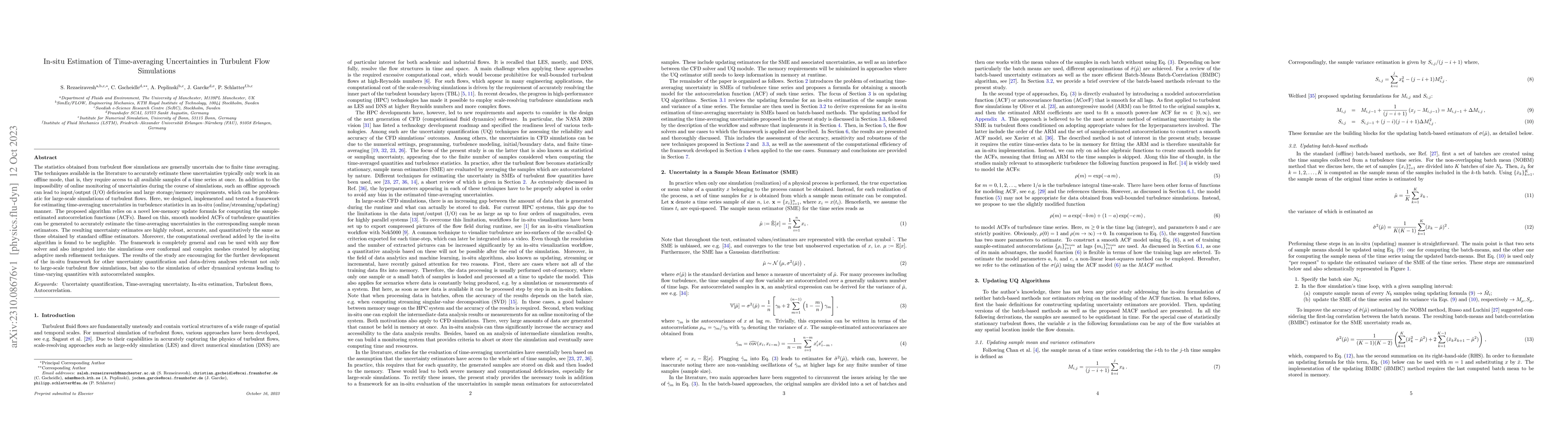 Thumbnail for In-situ Estimation of Time-averaging Uncertainties in Turbulent Flow
  Simulations