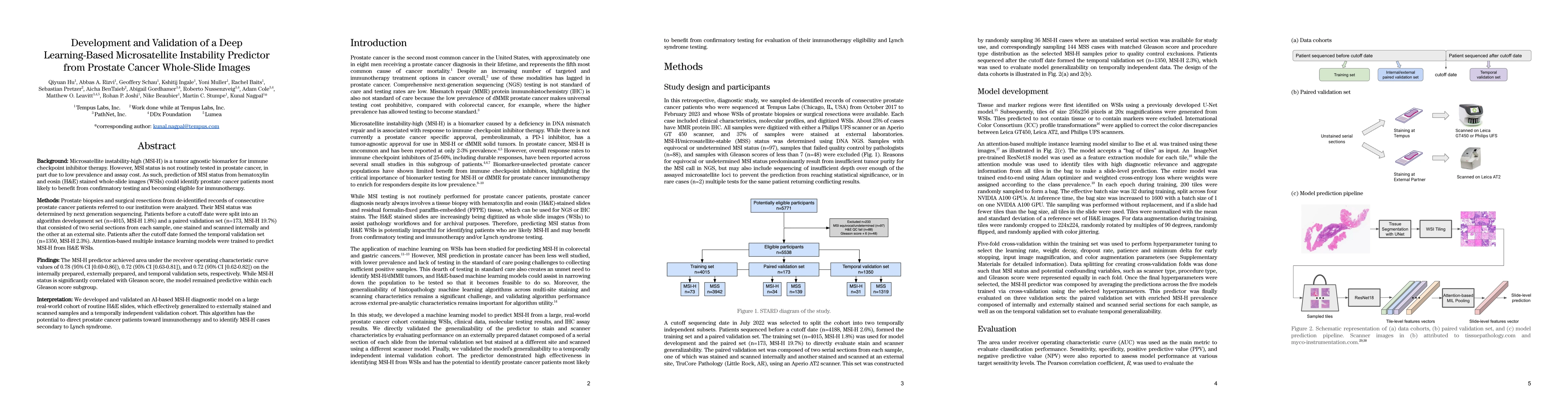 Thumbnail for Development and Validation of a Deep Learning-Based Microsatellite
  Instability Predictor from Prostate Cancer Whole-Slide Images