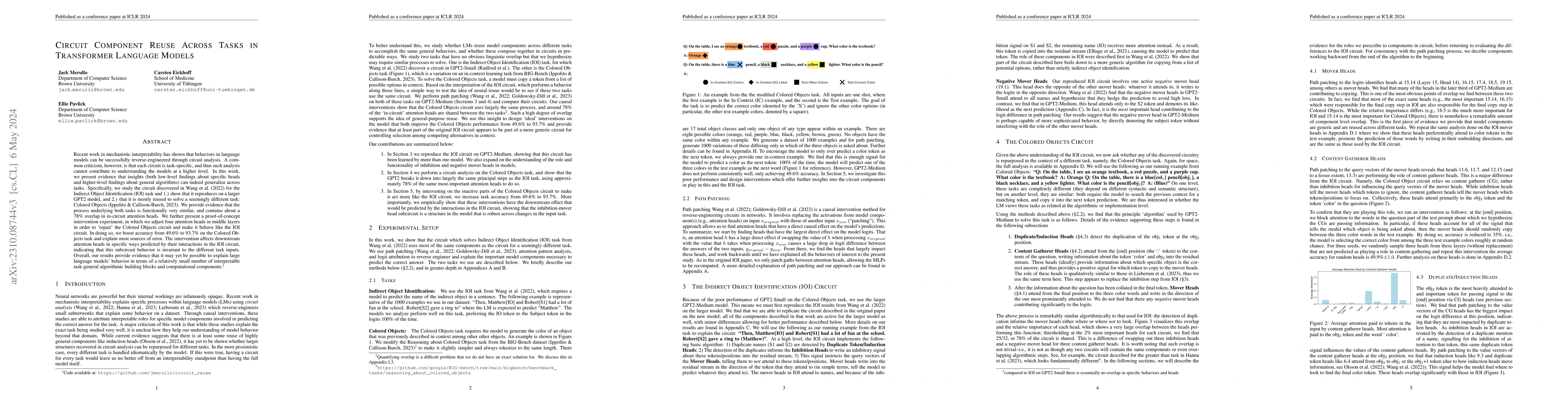 Thumbnail for Circuit Component Reuse Across Tasks in Transformer Language Models