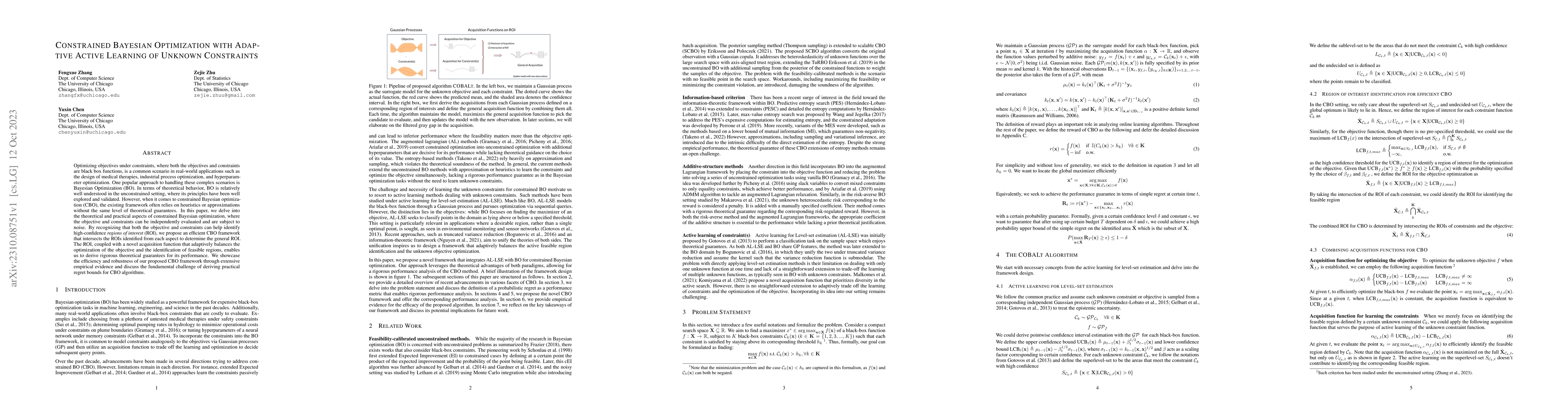Thumbnail for Constrained Bayesian Optimization with Adaptive Active Learning of
  Unknown Constraints