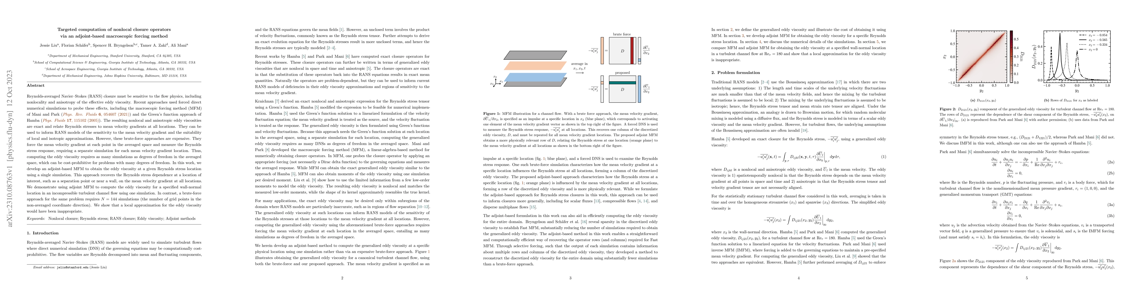 Thumbnail for Targeted computation of nonlocal closure operators via an adjoint-based
  macroscopic forcing method