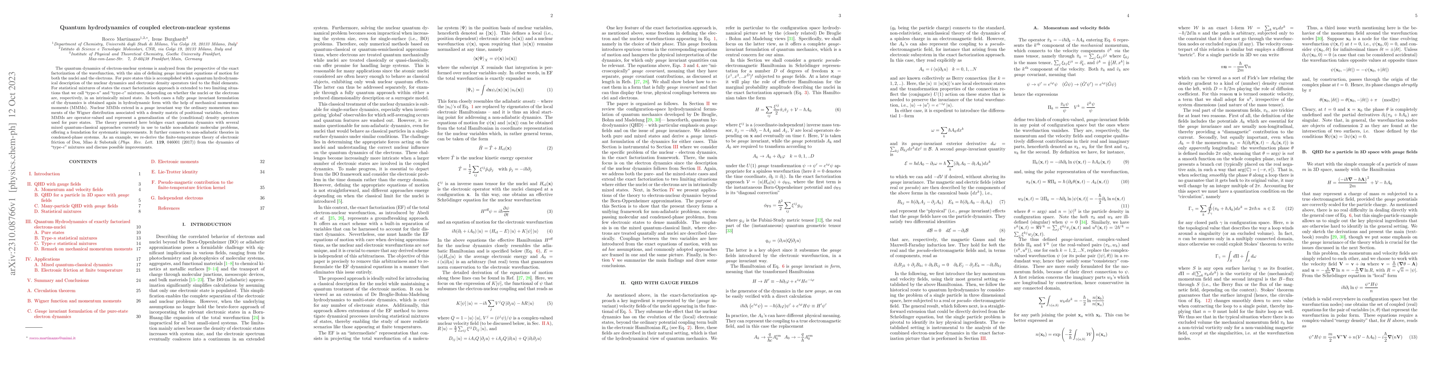 Thumbnail for Quantum hydrodynamics of coupled electron-nuclear systems