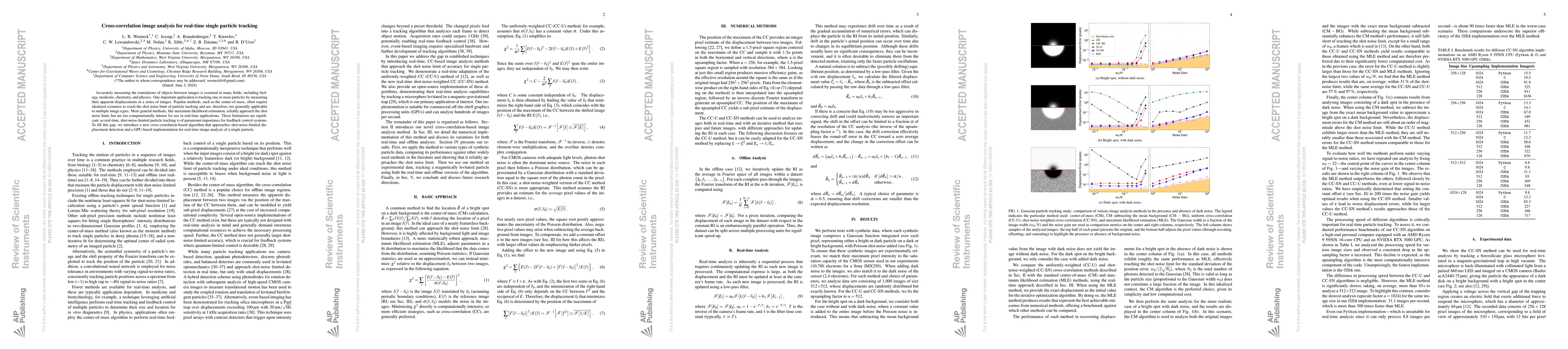 Thumbnail for Cross-correlation image analysis for real-time particle tracking