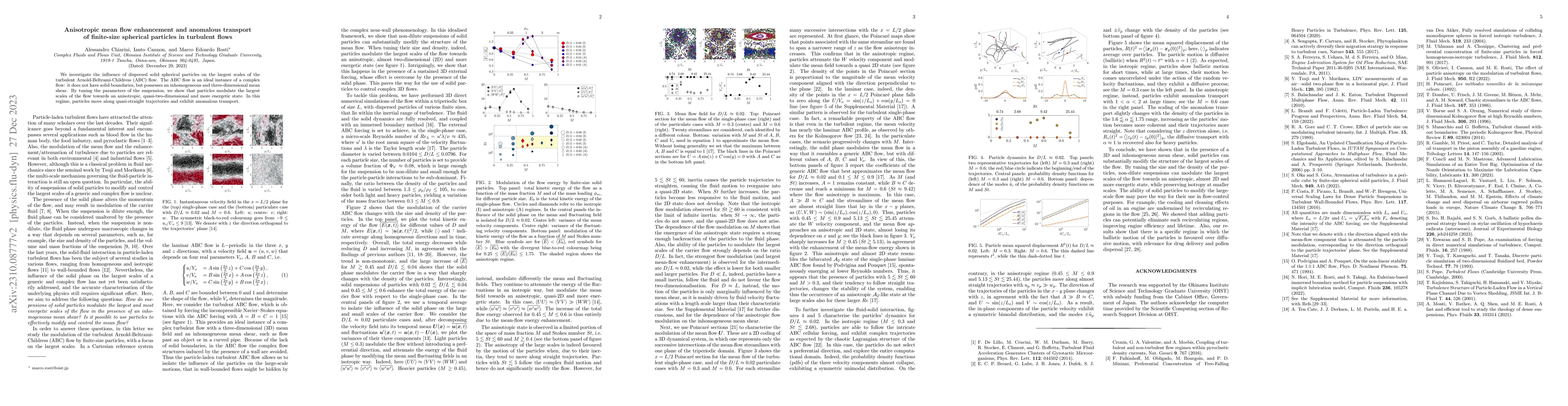 Thumbnail for Anisotropic mean flow enhancement and anomalous transport of finite-size
  spherical particles in turbulent flows