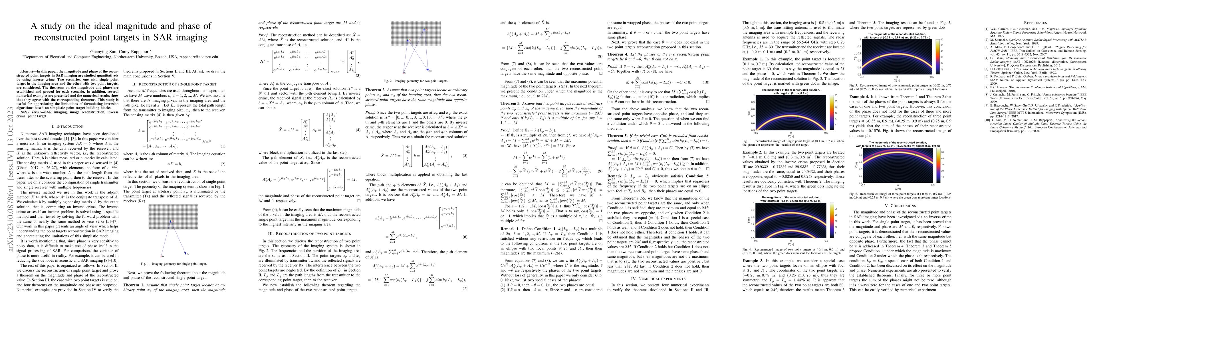 Thumbnail for A study on the ideal magnitude and phase of reconstructed point targets
  in SAR imaging