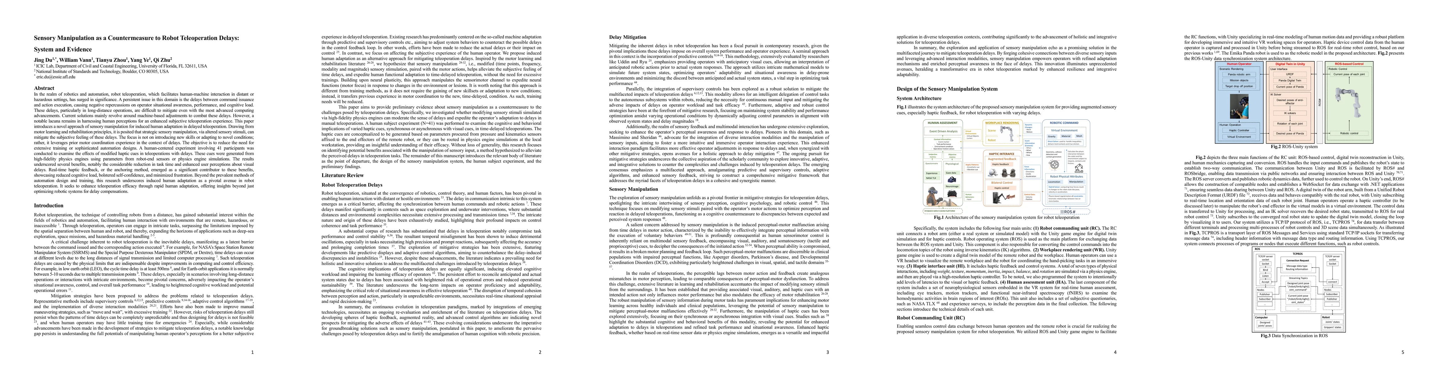 Thumbnail for Sensory Manipulation as a Countermeasure to Robot Teleoperation Delays:
  System and Evidence
