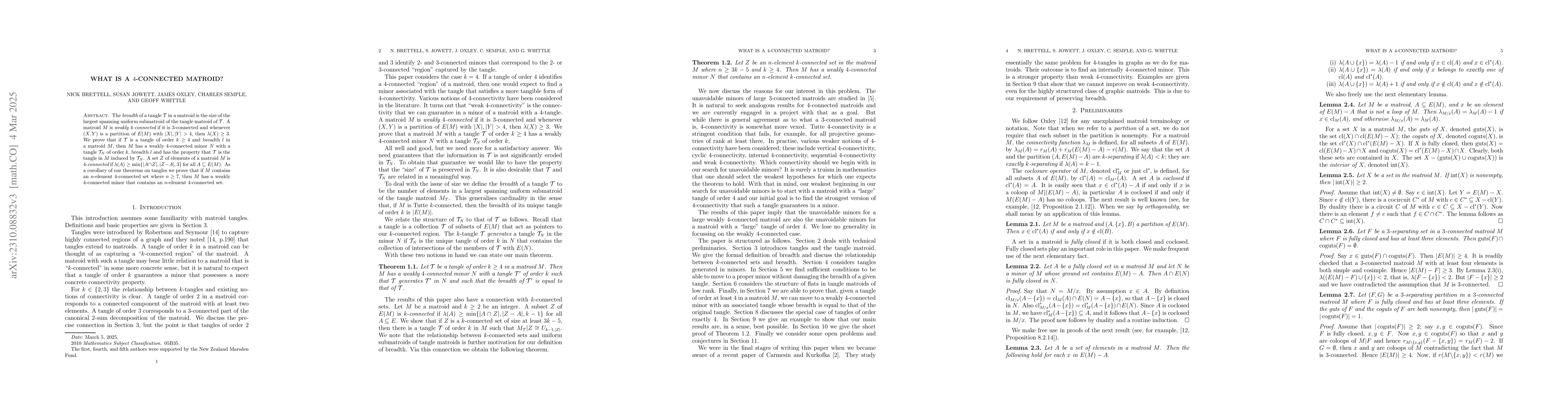 Thumbnail for What is a 4-connected matroid?