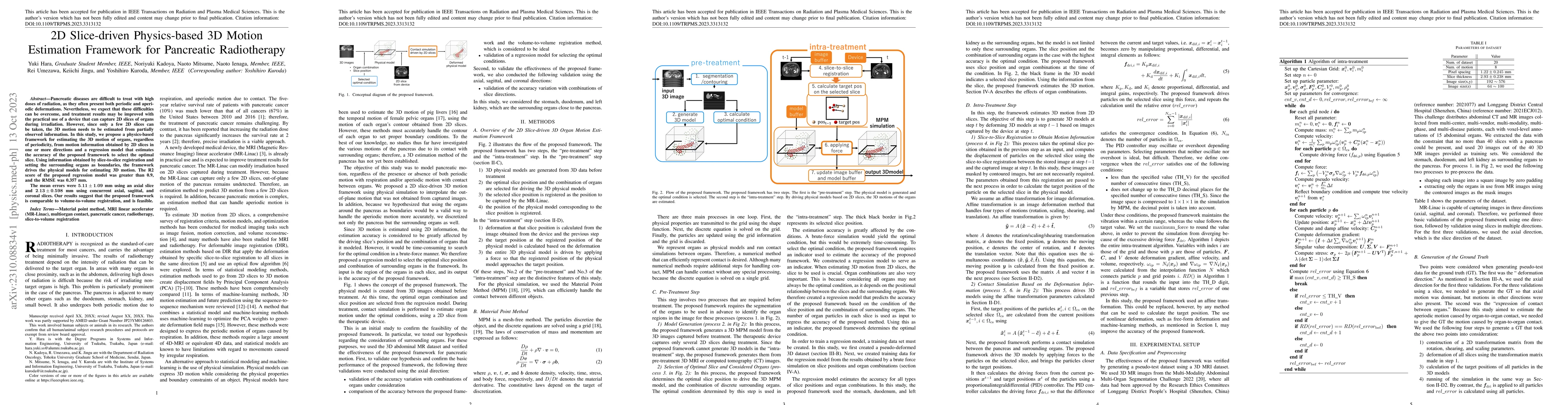 Thumbnail for 2D Slice-driven Physics-based 3D Motion Estimation Framework for
  Pancreatic Radiotherapy