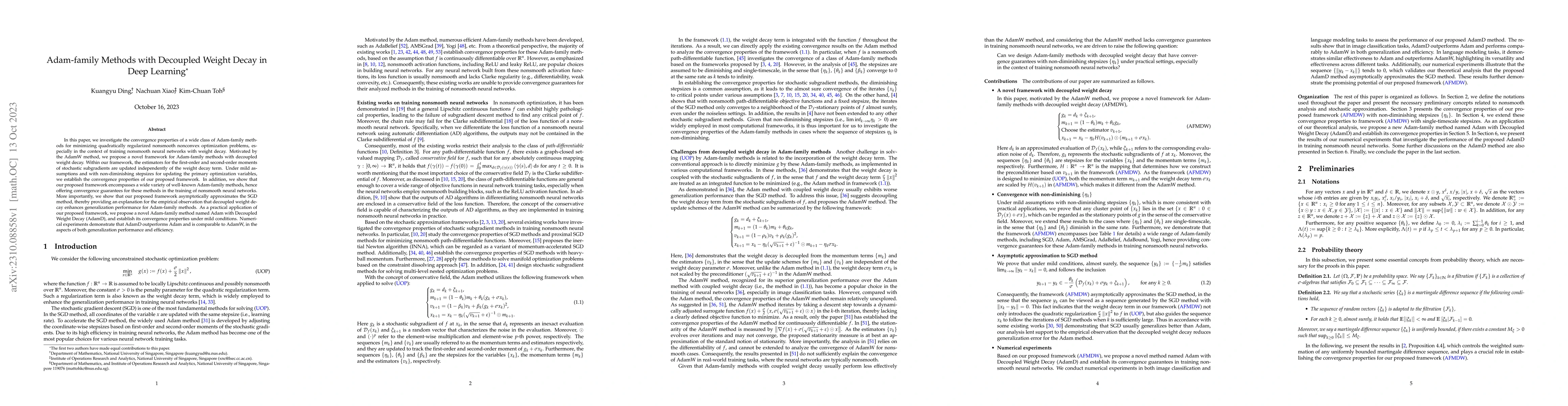 Thumbnail for Adam-family Methods with Decoupled Weight Decay in Deep Learning